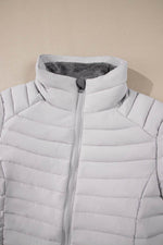 Load image into Gallery viewer, Myosotis Solid Color Quilted Zip-up Puffer Jacket - Fashion Queen