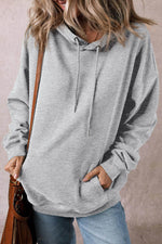 Load image into Gallery viewer, White Fleece Lined Kangaroo Pocket Drawstring Chunky Hoodie - Fashion Queen
