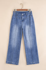 Load image into Gallery viewer, Beau Blue Tailored Center Seam Detail Straight Loose High Rise Jeans