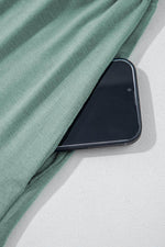 Load image into Gallery viewer, Green Textured V Neck Flutter Sleeve Ruffled Maxi Dress - Fashion Queen