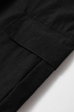 Load image into Gallery viewer, Black Elastic High Waist Pocketed Cargo Jogger Pants