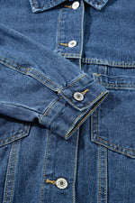 Load image into Gallery viewer, Light Blue Washed Oversize Pocketed Denim Jacket - Fashion Queen