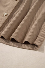 Load image into Gallery viewer, Black Hooded Drawstring Pockets Corduroy Shacket - Fashion Queen