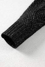 Load image into Gallery viewer, Coffee Cable Knit Drop Shoulder Loose Fit Sweater Dress - Fashion Queen