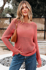 Load image into Gallery viewer, Coral Crochet Hollow-out Jumper Top Sweater