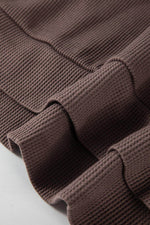 Load image into Gallery viewer, Gray Waffle Knit Fleece Lined High Low Oversized Hoodie - Fashion Queen