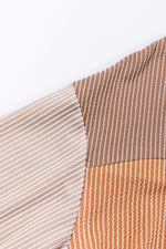 Load image into Gallery viewer, Multicolor Color Block Long Sleeve Ribbed Loose Top