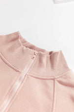 Load image into Gallery viewer, White Zipped Neck Pullover Drop Shoulder Sweatshirt - Fashion Queen