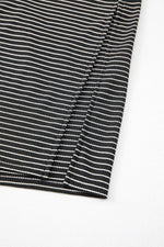 Load image into Gallery viewer, Black Stripe Criss Cross Side Slits Slim Fit Sleeveless Midi Dress - Fashion Queen