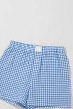 Load image into Gallery viewer, blue Red Plaid Gingham Printed High Waist Shorts - Fashion Queen - 6
