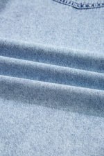 Load image into Gallery viewer, Beau Blue Chest Pocket Raw Hem Denim Loose Shirt Dress