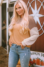 Load image into Gallery viewer, Multicolor Color Block Long Sleeve Ribbed Loose Top - Fashion Queen -  26