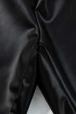 Load image into Gallery viewer, Black Faux Leather Seamed Leg High Waist Leggings