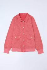 Load image into Gallery viewer, Gray Vintage Washed Flap Pocket Button Shacket - Fashion Queen