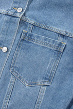 Load image into Gallery viewer, Light Blue Washed Oversize Pocketed Denim Jacket - Fashion Queen