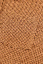 Load image into Gallery viewer, Black Waffle Knit Button Up Casual Shirt - Fashion Queen