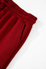 Load image into Gallery viewer, Black Textured Loose Fit T Shirt and Drawstring Pants Set - Fashion Queen