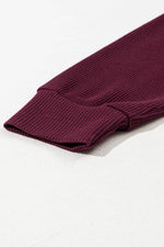 Load image into Gallery viewer, Gray Waffle Knit Fleece Lined High Low Oversized Hoodie - Fashion Queen