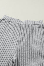 Load image into Gallery viewer, Black Ribbed Knit V Neck Slouchy Two-piece Outfit - Fashion Queen