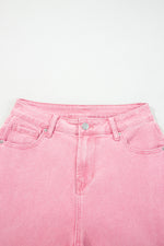 Load image into Gallery viewer, Peach Blossom Acid Washed High Rise Cropped Wide Leg Jeans