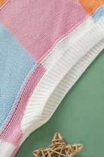 Load image into Gallery viewer, White Color Block Cap Sleeve Sweater - Fashion Queen