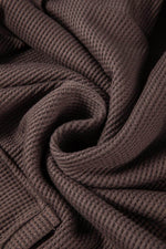 Load image into Gallery viewer, Gray Waffle Knit Fleece Lined High Low Oversized Hoodie - Fashion Queen