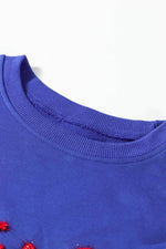 Load image into Gallery viewer, Black Tinsel Game Day Drop Shoulder Graphic Sweatshirt - Fashion Queen