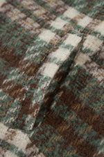 Load image into Gallery viewer, Cinnamon Plaid Print Chest Pockets Turn Down Collar Shacket - Fashion Queen