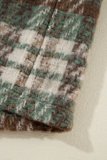 Load image into Gallery viewer, Cinnamon Plaid Print Chest Pockets Turn Down Collar Shacket - Fashion Queen