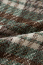 Load image into Gallery viewer, Cinnamon Plaid Print Chest Pockets Turn Down Collar Shacket - Fashion Queen