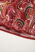 Load image into Gallery viewer, Multicolour Ethnic Paisley Print Tassel Tie Puff Sleeve Boho Blouse - Fashion Queen - 15