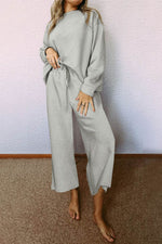 Load image into Gallery viewer, White Ultra Loose Textured 2pcs Slouchy Outfit - Fashion Queen