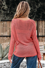 Load image into Gallery viewer, Coral Crochet Hollow-out Jumper Top Sweater