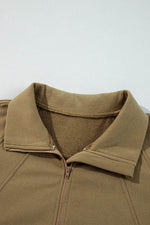 Load image into Gallery viewer, Valerian Quarter Zip Stand Neck Kangaroo Pocket Sweatshirt - Fashion Queen