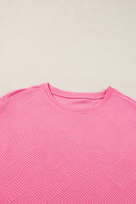 Load image into Gallery viewer, Black Textured Loose Fit T Shirt and Drawstring Pants Set