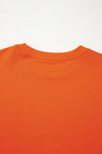 Load image into Gallery viewer, Fiery Red Varsity Striped Detail Drop Shoulder Oversized Sweatshirt - Fashion Queen - 14