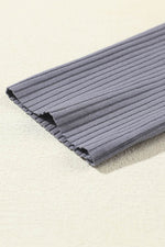 Load image into Gallery viewer, Black Solid Color Ribbed Crop Top Long Pants Set - Fashion Queen