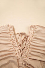 Load image into Gallery viewer, Green Textured V Neck Flutter Sleeve Ruffled Maxi Dress - Fashion Queen