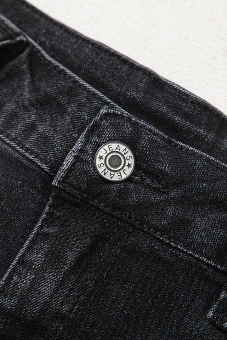 Black Wide Leg Pocketed High Waist Jeans