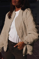 Load image into Gallery viewer, White Floral Quilted Jacket - Fashion Queen