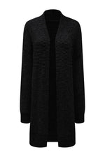 Load image into Gallery viewer, Apricot Plaid Knitted Long Open Front Cardigan - Fashion Queen