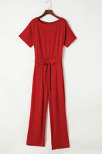 Load image into Gallery viewer, Blue Belted Wide Leg Jumpsuit - Fashion Queen
