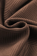 Load image into Gallery viewer, Black Textured Long Sleeve Top and Drawstring Shorts Set - Fashion Queen