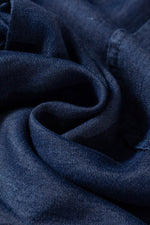 Load image into Gallery viewer, Black Side Pockets Frilled Smocked High Waist Wide Leg Jeans - Fashion Queen