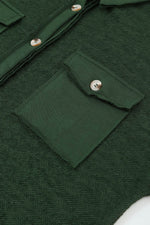 Load image into Gallery viewer, Black Contrast Flap Pockets Relaxed Shacket - Fashion Queen