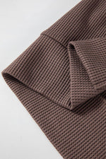 Load image into Gallery viewer, Gray Waffle Knit Fleece Lined High Low Oversized Hoodie - Fashion Queen