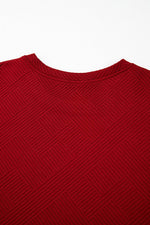 Load image into Gallery viewer, Black Textured Loose Fit T Shirt and Drawstring Pants Set - Fashion Queen