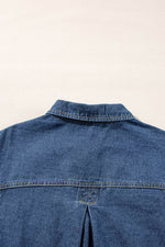 Load image into Gallery viewer, Light Blue Washed Oversize Pocketed Denim Jacket - Fashion Queen