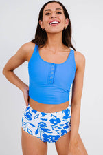 Load image into Gallery viewer, Black Square Neck Sleeveless Fashion Print Tankini Set - Fashion Queen