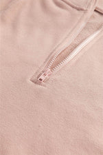 Load image into Gallery viewer, White Zipped Neck Pullover Drop Shoulder Sweatshirt - Fashion Queen